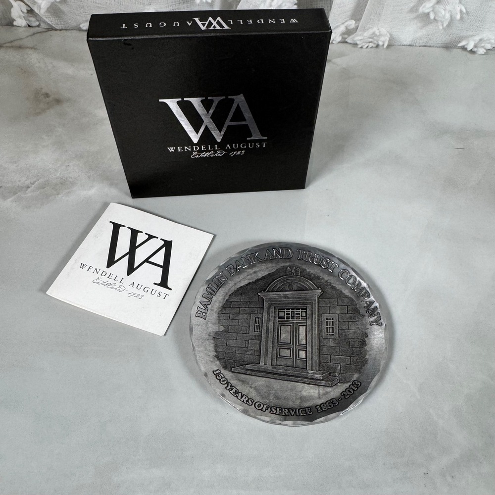 Wendell August Hamlin Bank and Trust 150 Years Hammered Aluminum Trinket Dish